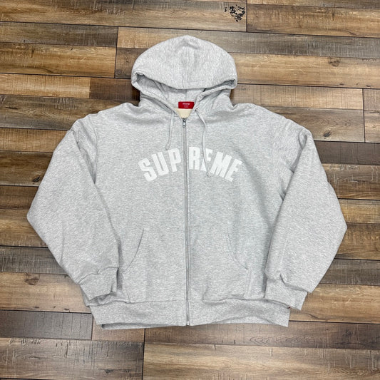Supreme Arc Thermal Lined Zip Up Hooded Sweatshirt Ash Grey