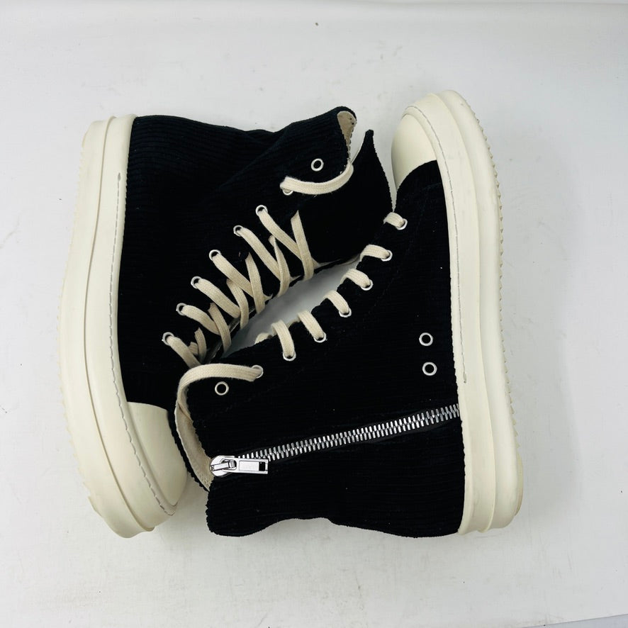 Rick Owens DRKSHDW Corduroy High Top Sneakers Black