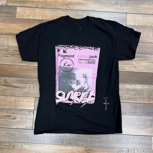 Travis Scott Cactus Jack For Fragment Pink Sunrise T-shirt Washed Black