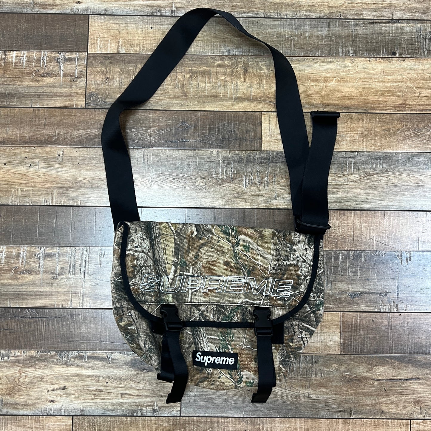 Supreme Denim Messenger Bag Realtree AP Camo
