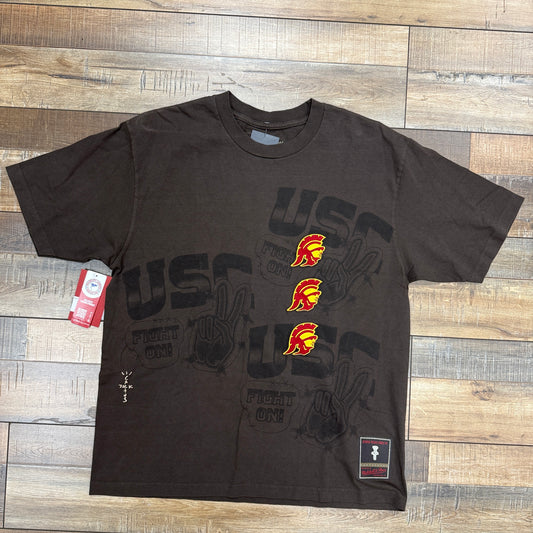 Travis Scott x Mitchell & Ness USC Trojans Seal T-Shirt Brown