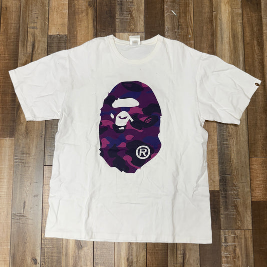 BAPE Color Camo Big Ape Head Tee White/Purple