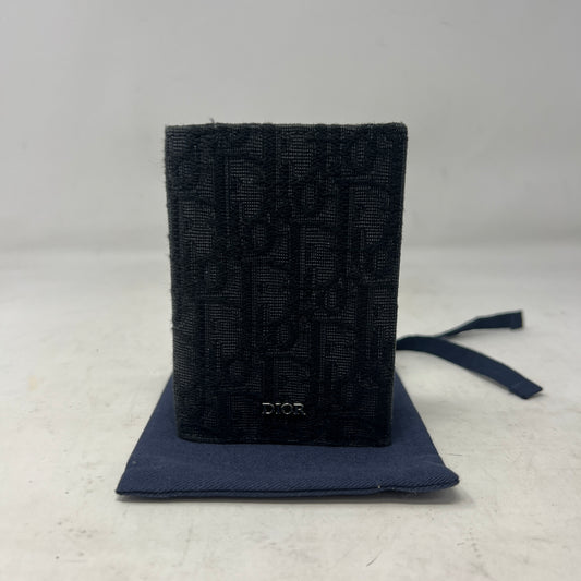 Dior Oblique Jacquard Bifold Card Holder Black