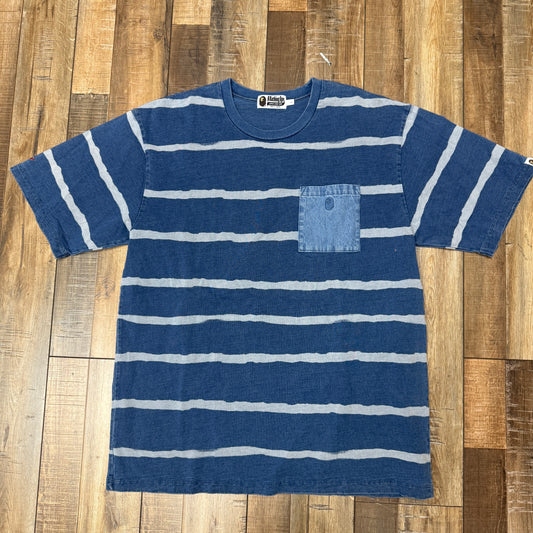 BAPE Discharge Print Relaxed Fit Tee Indigo