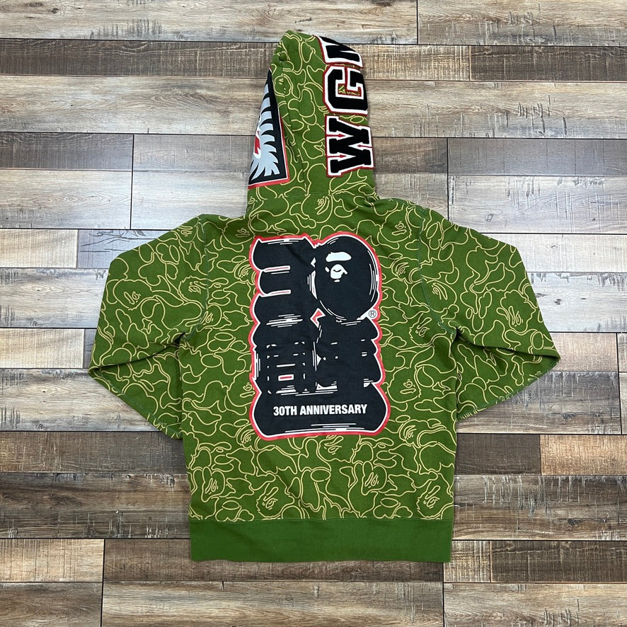BAPE 30th Anniversary Line Camo Shark Full Zip Hoodie 'Green'
