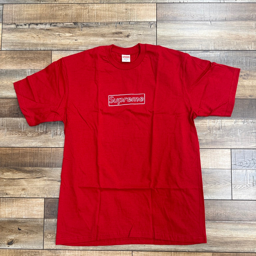 Supreme KAWS Chalk Logo Tee Red