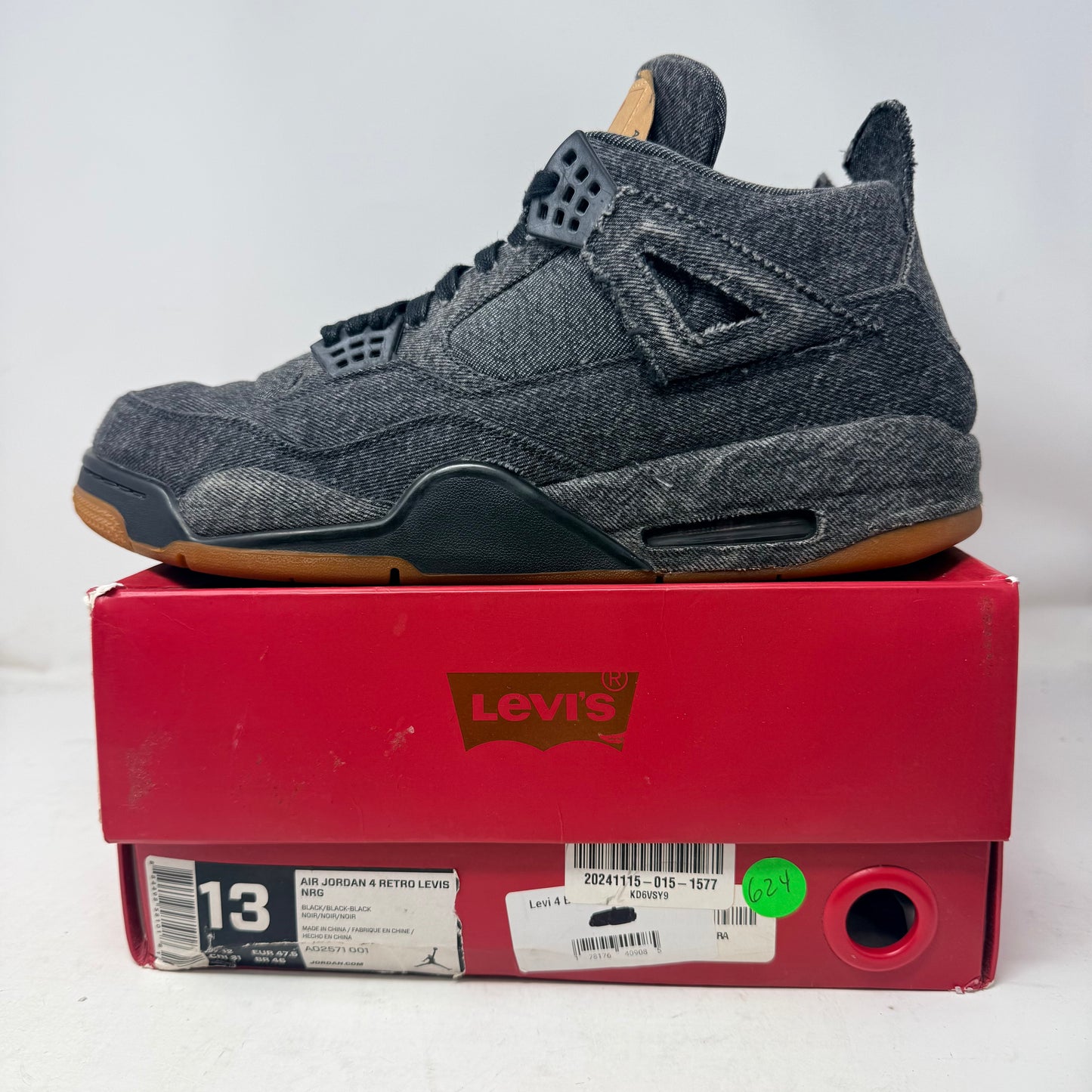 Jordan 4 Retro Levi's Black (Blank Tag)