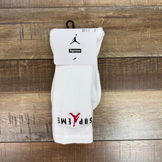 Supreme Jordan Crew Socks White