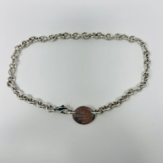 Tiffany & Co choker chain, preowned silver finish with clasp.