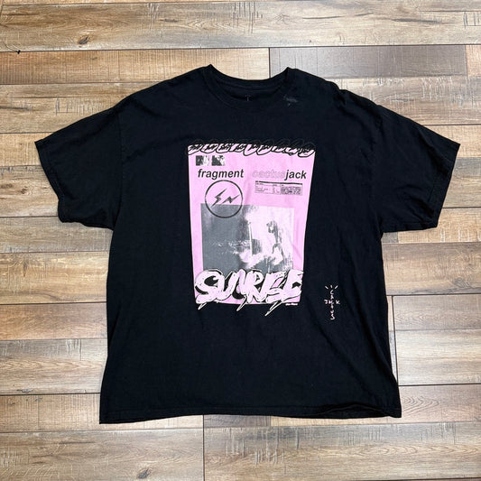 Travis Scott Cactus Jack For Fragment Pink Sunrise T-shirt Washed Black