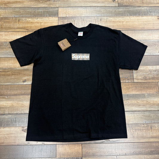 Supreme Burberry Box Logo Tee Black