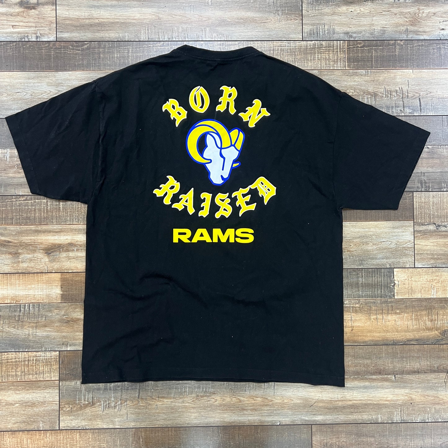 Born x Raised Black Los Angeles Rams Tee