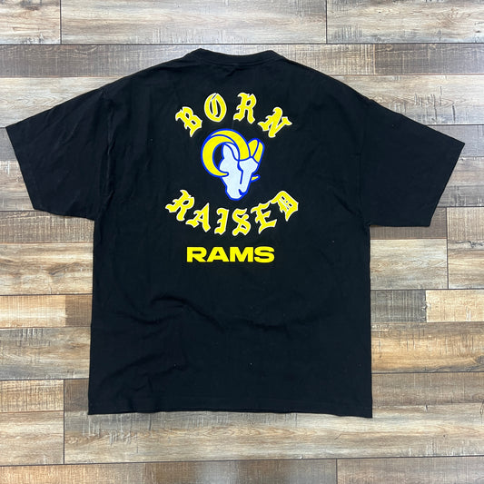 Born x Raised Black Los Angeles Rams Tee