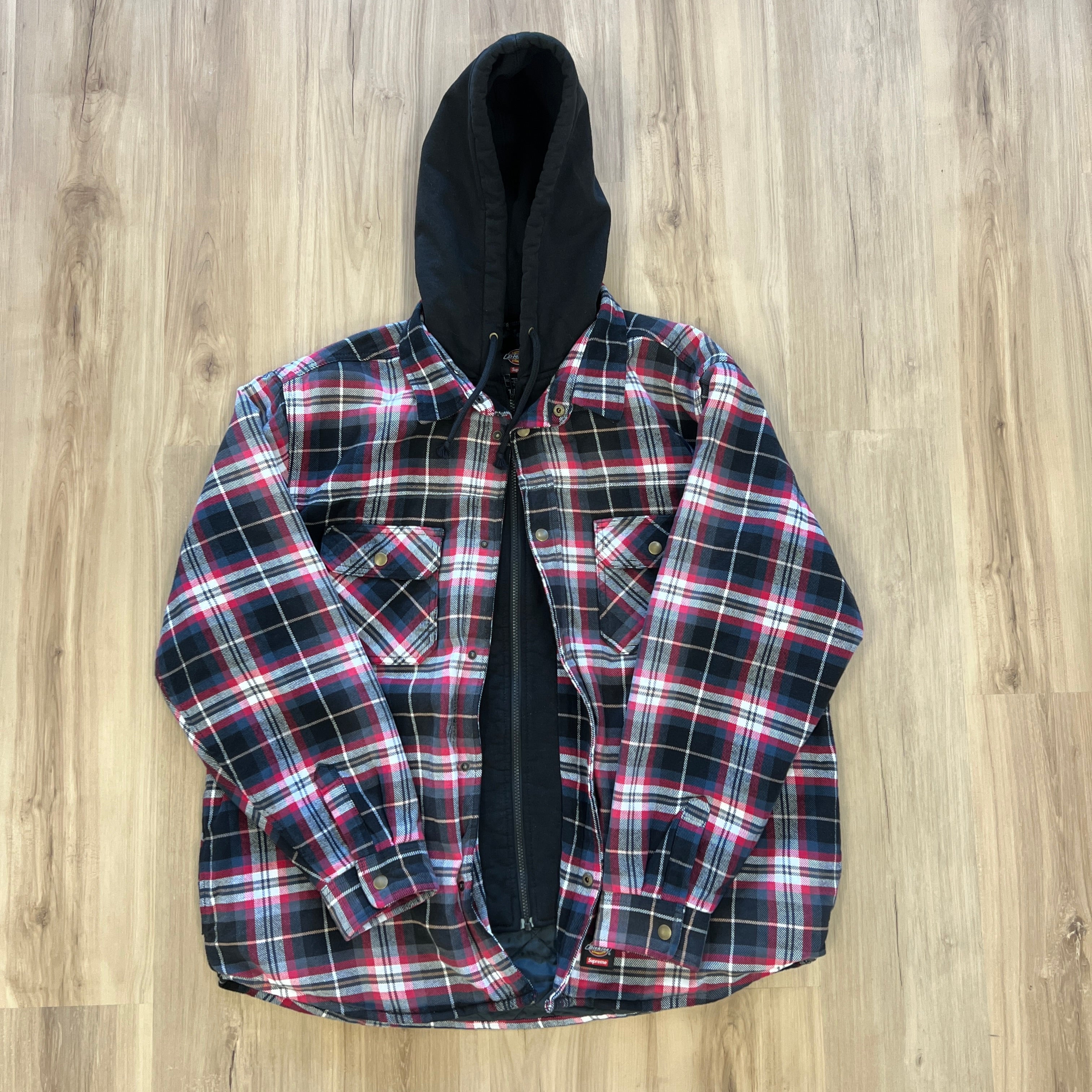 服/ファッション Supreme Dickies Plaid Hooded Zip Shirt Supreme Dickies Plaid Hooded Zip Up Shirt Heather Grey Men's