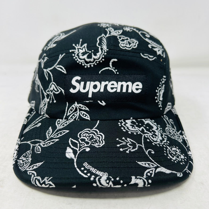 Supreme Floral Jacquard Camp Cap Black
