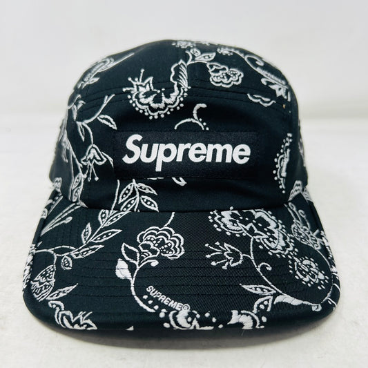 Supreme Floral Jacquard Camp Cap Black