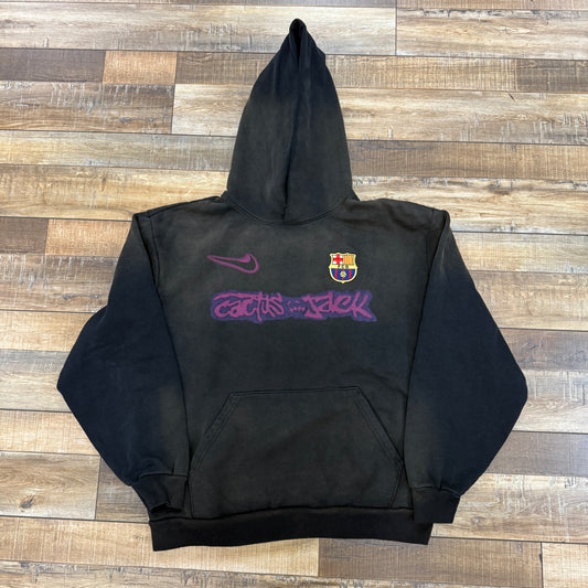 Travis Scott x Nike x FC Barcelona Spray Logo Hoodie Black