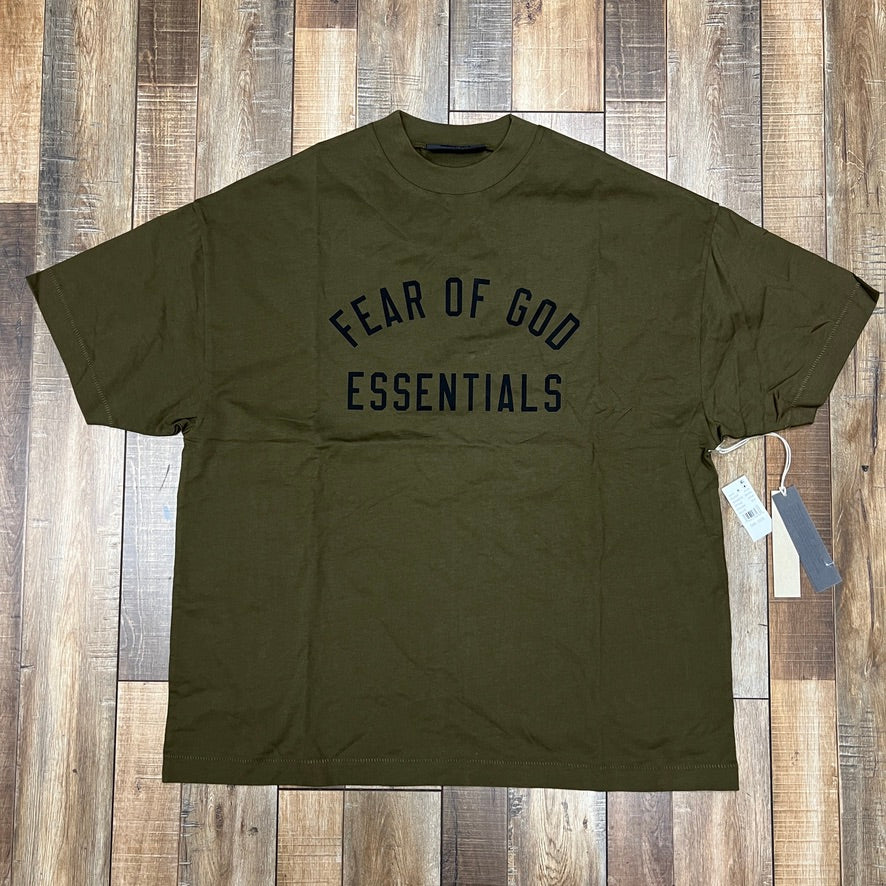 Fear of God Essentials Jersey Crewneck Tee Olive