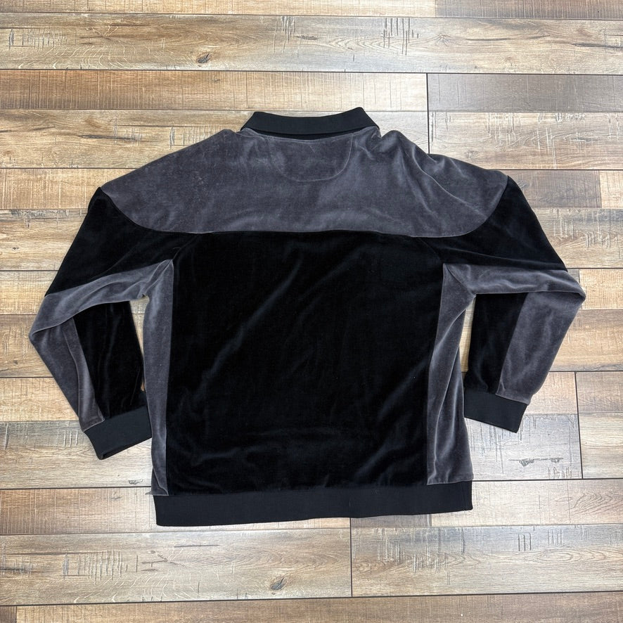 Supreme Paneled Velour L/S Polo Black
