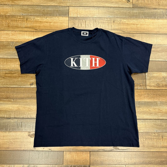Kith x Paris Flag Logo Vintage Tee Nocturnal
