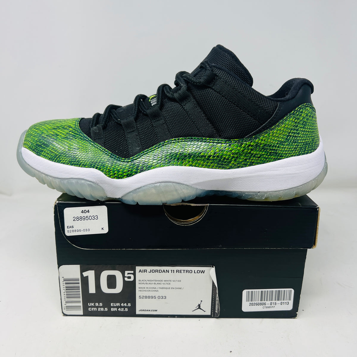 Jordan 11 Retro Low Green Snakeskin