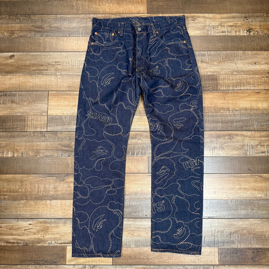 BAPE x Levi's Camo 501 93 Model Indigo