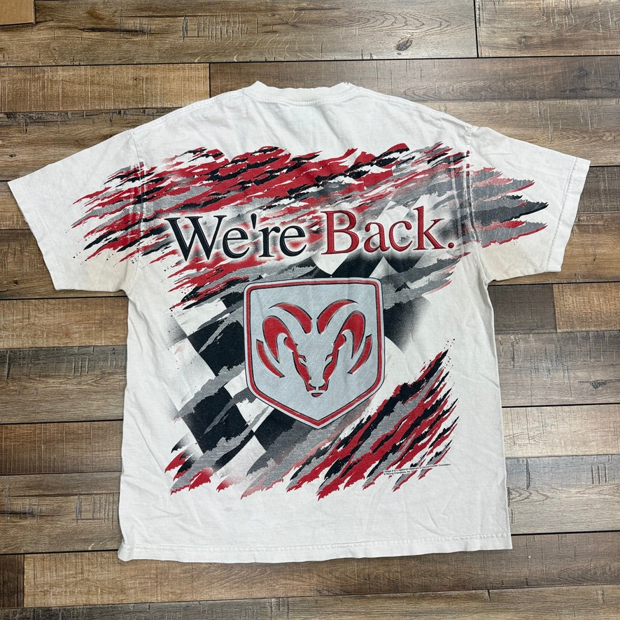 Vintage Dodge Motorsports We're Back All Over Print T-Shirt 2001