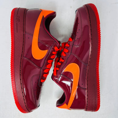 Nike Air Force 1 Low Patent Leather Dark Team Red Safety Orange