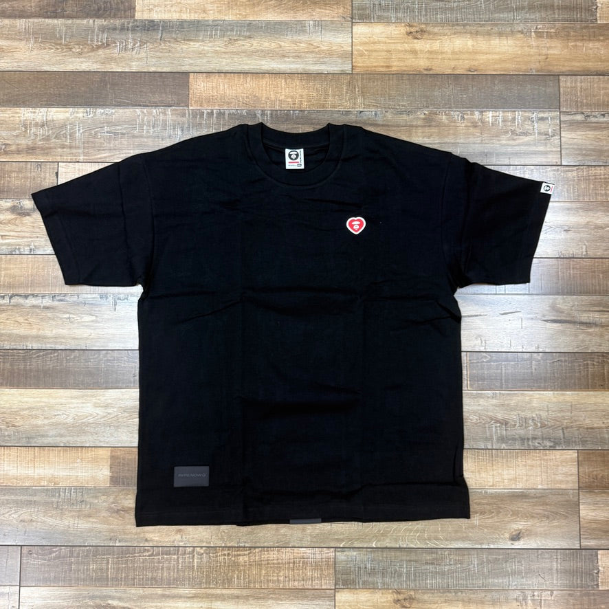 AAPE By A Bathing Ape Black Aape Heart Logo Tee