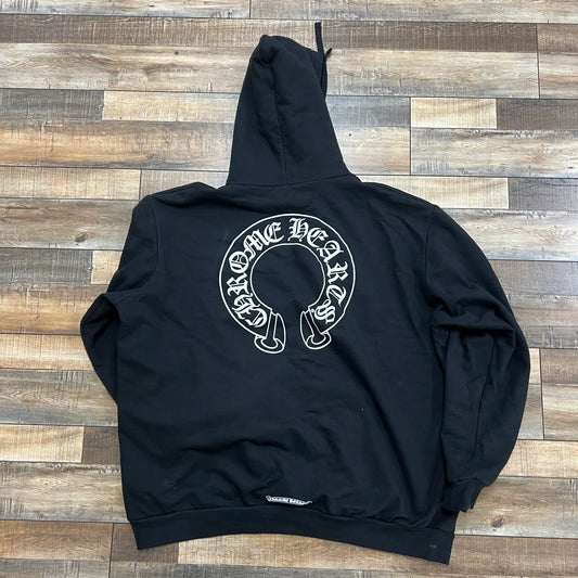 Chrome Hearts Horseshoe Floral Hoodie Black