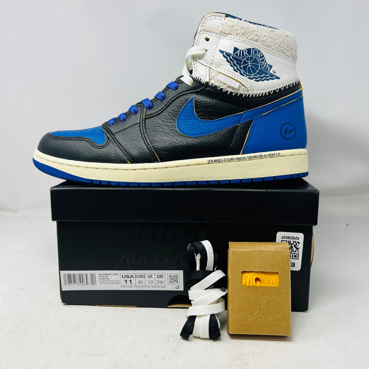 Jordan 1 Retro High OG SP Fragment x Union LA Sport Royal
