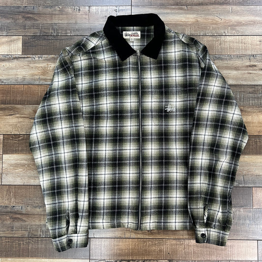 Stussy Workgear Zip Flannel Green