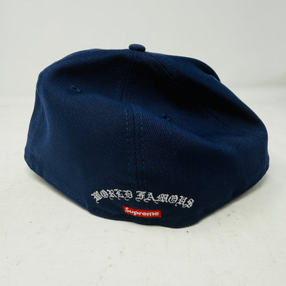Supreme Gold Cross S Logo New Era Fitted Hat Light Navy