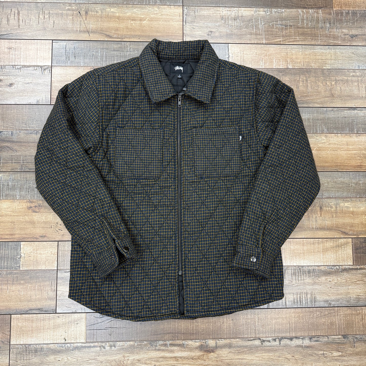 Stussy Mini Check Quilted Zip Shirt