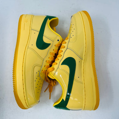 Nike Air Force 1 Low Patent Leather Topaz Gold Pine Green