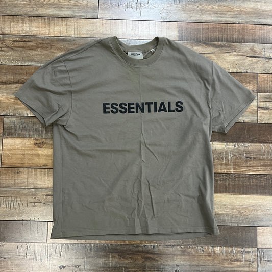 Fear Of God Essentials Taupe Boxy T-shirt Applique Logo Tee