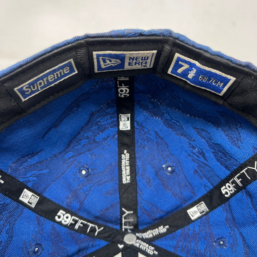 Supreme New Era Tiger Stripe Box Logo Fitted Blue