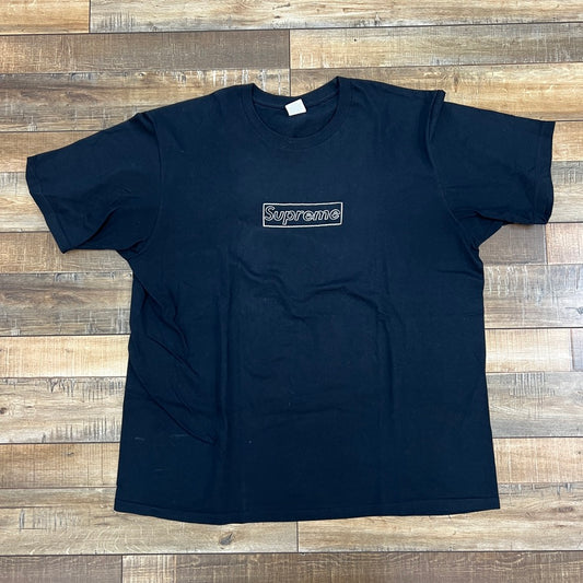 Supreme KAWS Chalk Logo Tee Navy