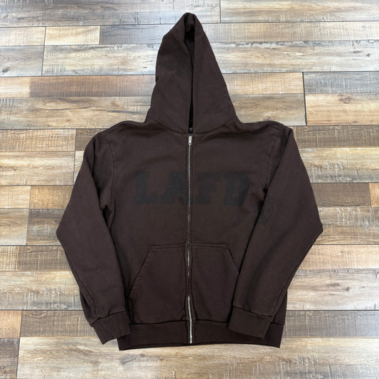 Travis Scott LAFD Zip Hoodie Brown