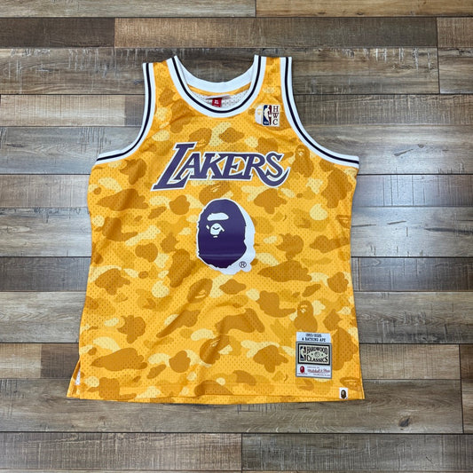 BAPE x Mitchell & Ness NBA Los Angeles Lakers Swingman Jersey Yellow