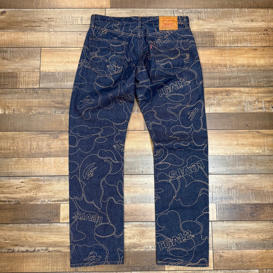 BAPE x Levi's Camo 501 93 Model Indigo