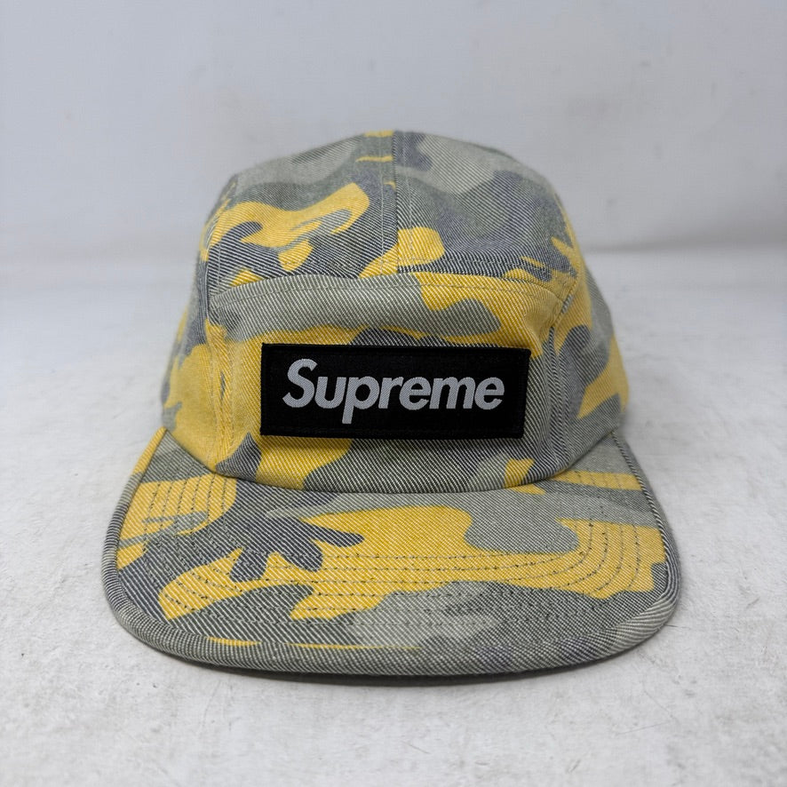 Supreme Washed Out Camo Camp Cap Yellow Camo