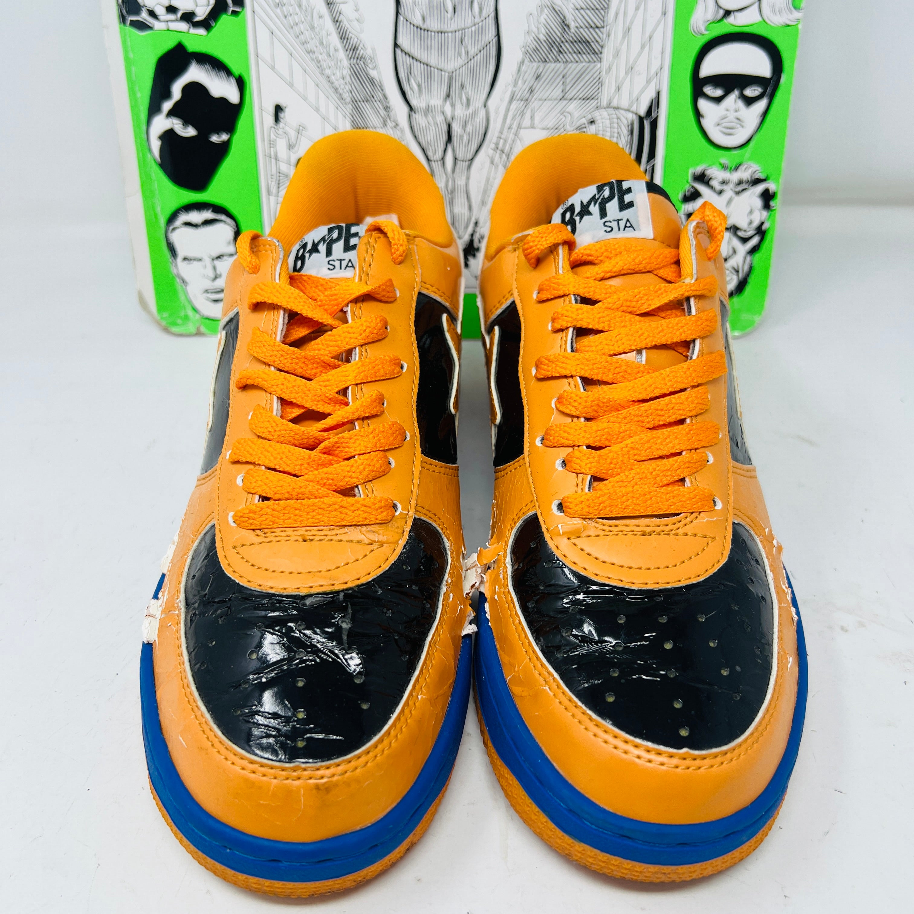 BAPE スニーカー オレンジ/イエロー/ブラック A Bathing Ape Bape Sta Low Marvel Comics Human Torch – Holy Ground