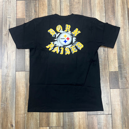 Born x Raised Black Pittsburgh Steelers T-Shirt Black