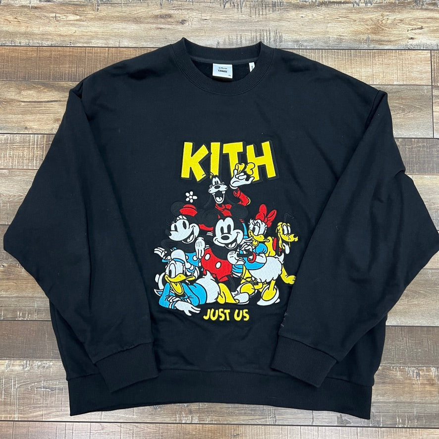 Kith x Disney Mickey & Friends Forever Vintage Crewneck Black