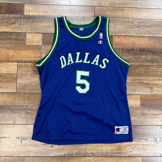 Vintage 90s Champion Dallas Mavericks NBA Jason Kidd Jersey #5