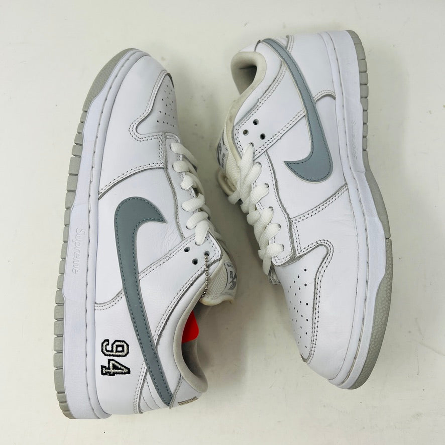 Nike SB Dunk Low Supreme 94 White Metallic Silver