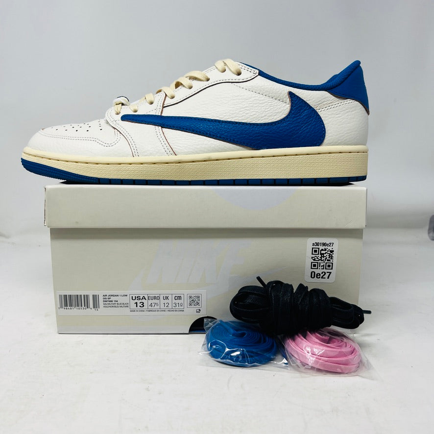Jordan 1 Retro Low OG SP Fragment x Travis Scott Sail Military Blue