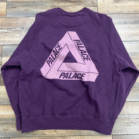 Palace Tri-Ferg Crewneck Sweatshirt Purple