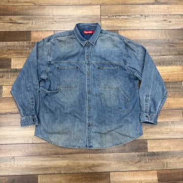 Supreme Worn Snap Painter Shirt Denim